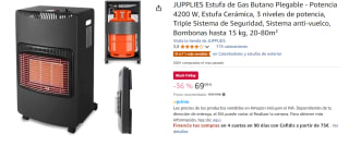 Estufa de Gas Butano Plegable con Potencia 4200 W JUPPLIES por 69.99€