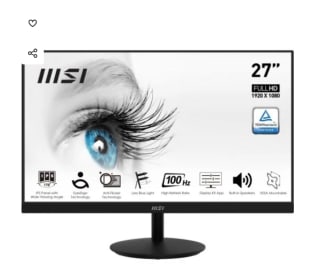 Monitor MSI PRO MP271A 27" LED IPS FullHD 100Hz por 103.58€