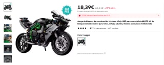 Bloques construcción moto Ninja H2R 643 piezas por 18,39€