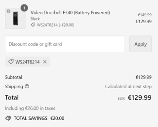 eufy Security -Video Doorbell E340-dubbele camera voor €129,99 dmv code bij Eufy