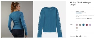 Playera Manga Larga Mujer por $99 en American Eagle