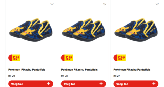 Pokemon Pikachu Kids Pantoffels voor €5,99 bij Kruidvat