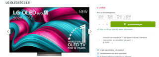 LG OLED evo C5 65C56LB (2025) voor €1.848 bij Plasmavisie