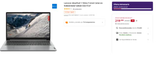 Portatil Lenovo IdeaPad 1 15IGL7 Intel Celeron N4020/4GB/128GB SSD/15.6" por 219€
