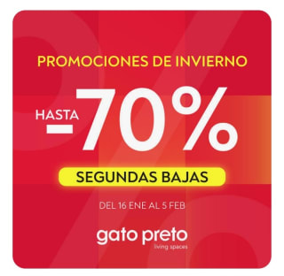 Hasta -70% de Descuento desde Gato Preto.