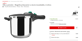 Olla a presión Magefesa Dynamic 6 de 6 litros por 28,92€