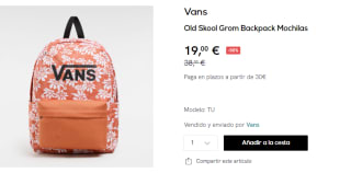 Mochila Vans Old Skool Grom por 19€
