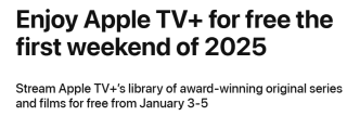 Kijk op 3 t/m 5 januari gratis Apple TV+