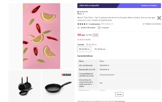 Monix Titan Rock Set 3 sartenes de aluminio forjado 20, 24, 28cm por 39,60€ (cuenta nueva por 27,60€)