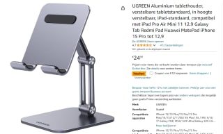 UGREEN Aluminium verstelbare tabletstandaard voor €14,99 bij Amazon