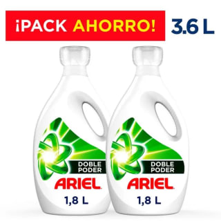 Detergente Líquido Ariel Doble Poder 2x 1.8 L por solo $16.490