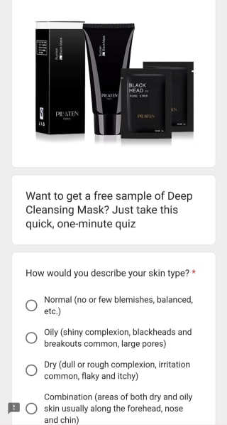 Muestra gratis black head