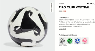 adidas Tiro Club voetbal voor €10 bij adidas