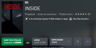 Inside voor €1,99 in de Xbox store.