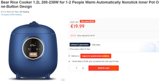Bear Rijstkoker 1,2 liter voor €19,99 bij Ochama