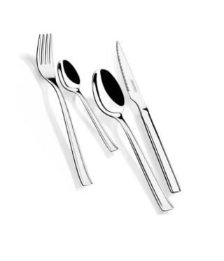 Monix Europa Juego de cubiertos 24 piezas acero inoxidable set con cuchillo chuletero por solo 19,85€