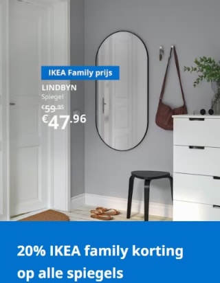 20% IKEA Family korting op alle spiegels