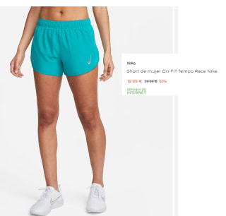 Short de mujer Dri-FIT Tempo Race Nike por 19.99€