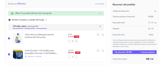 196 Pastillas Finish Quantum Limpieza + 2 Detergente Colon Nenuco por 44,11€ (cuenta nueva 32,11€)