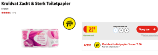 Kruidvat Zacht & Sterk Toiletpapier 3 verpakkingen voor €7