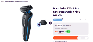 Braun Series 5 Scheerapparaat Met Easyclick-Opzetstuk voor €49,95 bij iBOOD