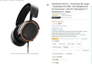 Auriculares para juego SteelSeries Arctis 5 por 74,99€