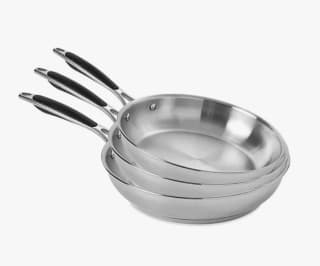 Lot de 3 poêles tout inox 20, 24 et 28 cm Excell'Inox Mathon à 129,31€