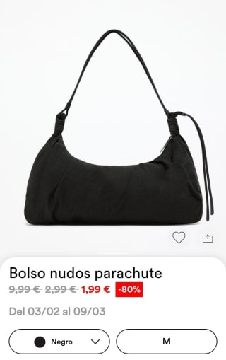 Bolso nudos parachute por 1,99€.