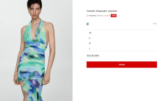 Vestido drapeado volantes para Mujer por 19.99€