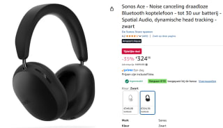 Sonos Ace - Noise canceling draadloze Bluetooth koptelefoon voor €324,36 dmv code met Amazon prime