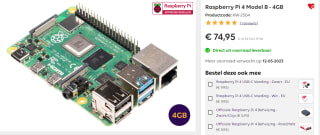 Raspberry Pi 4 Model B - 4GB voor €74,95 bij Kiwi-electronics