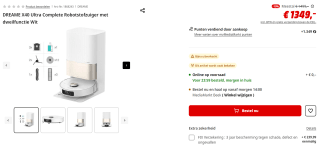 Robotstofzuiger Dreame X40 Ultra Complete met dweilfunctie voor €1349 bij Mediamarkt