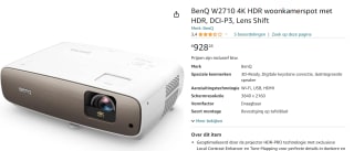 BenQ CinePrime W2710 beamer voor €928,28 bij Amazon