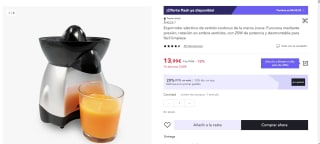 Exprimidor eléctrico marca Jocca por sólo 9,79€