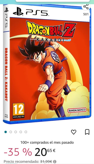 Dragon Ball Z: Kakarot PS5 por 20,65€.