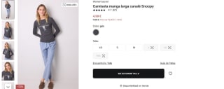 Women'secret Camiseta manga larga canalé Snoopy por 4,99€