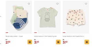 Heel veel Nijntje babykleding vanaf €2,50 bij de Hema