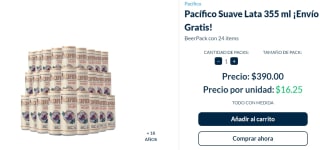 Cerveza Pacifico Suave 24pack a $320 en Beerhouse