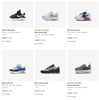 Nike Air Max Sneakers vanaf 35,97 euro
