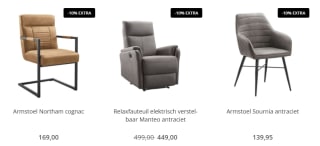 10 extra kassakorting op outlet artikelen bij Profijt meubel