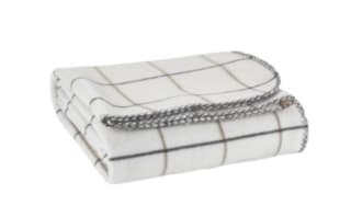 Manta KASTANJ 130x170 forro blanco/gris por 4€.