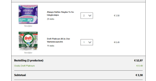 Bij aankoop van 1 of 2 actieproducten, gratis Dreft Platinum All-in-One Vaatwascapsules 15 stuks twv €8,49 bij Kruidvat