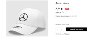 Gorra Scuderia Mercedes Petronas por 5.99€