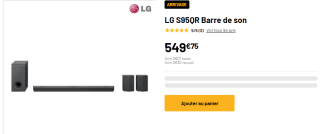 Barre de son LG S95QR à 549,75€