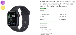 Apple Watch SE GPS + Celular 40mm por $4,999 en Costco
