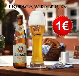 Cerveza Erdinger Weissbier alemana de trigo botella 50cl a tan solo 1€ en Gadis