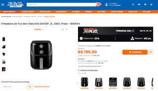 Fritadeira Air Fry da EOS EAF30P de 3L - R$ 199,90