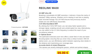 Reolink W430 beveiligingscamera voor €99,99 bij Proshop