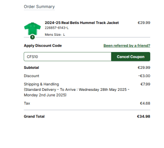 Chaqueta Real Betis Hummel 24/25 por 26,99€