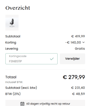 FlexiSpot Ergonomische stoel Maximum Comfort BS11 Pro voor €279,99 dmv code